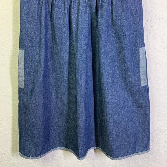 VOOM JOY HAN Dress Small Chambray Empire Waist Front Pockets Vintage 90's Y2K - Picture 6 of 14